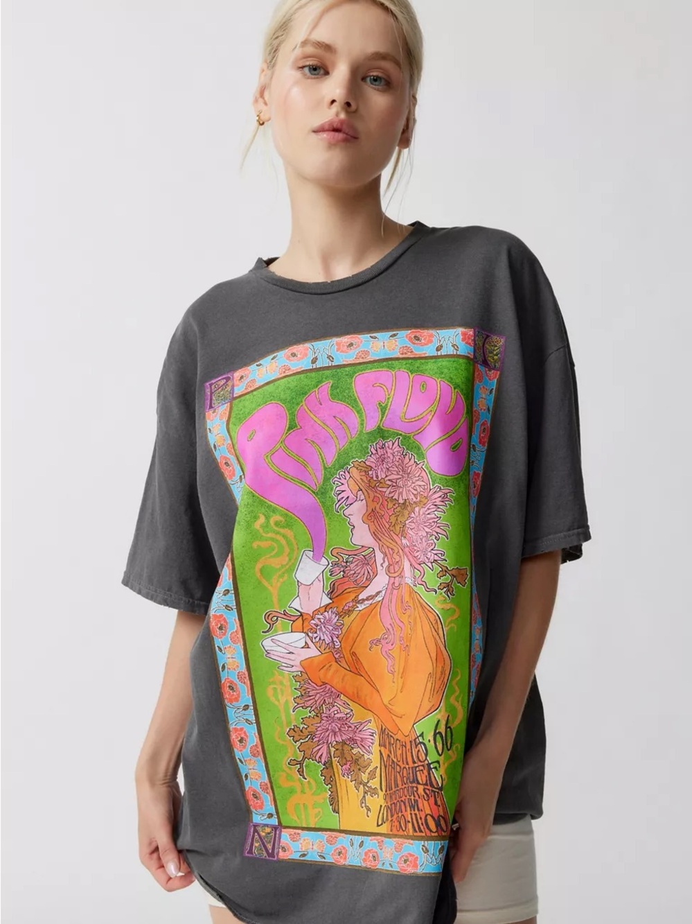 Urban Outfitters Pink Floyd London Tour T-Shirt Dress Size Small Oversized